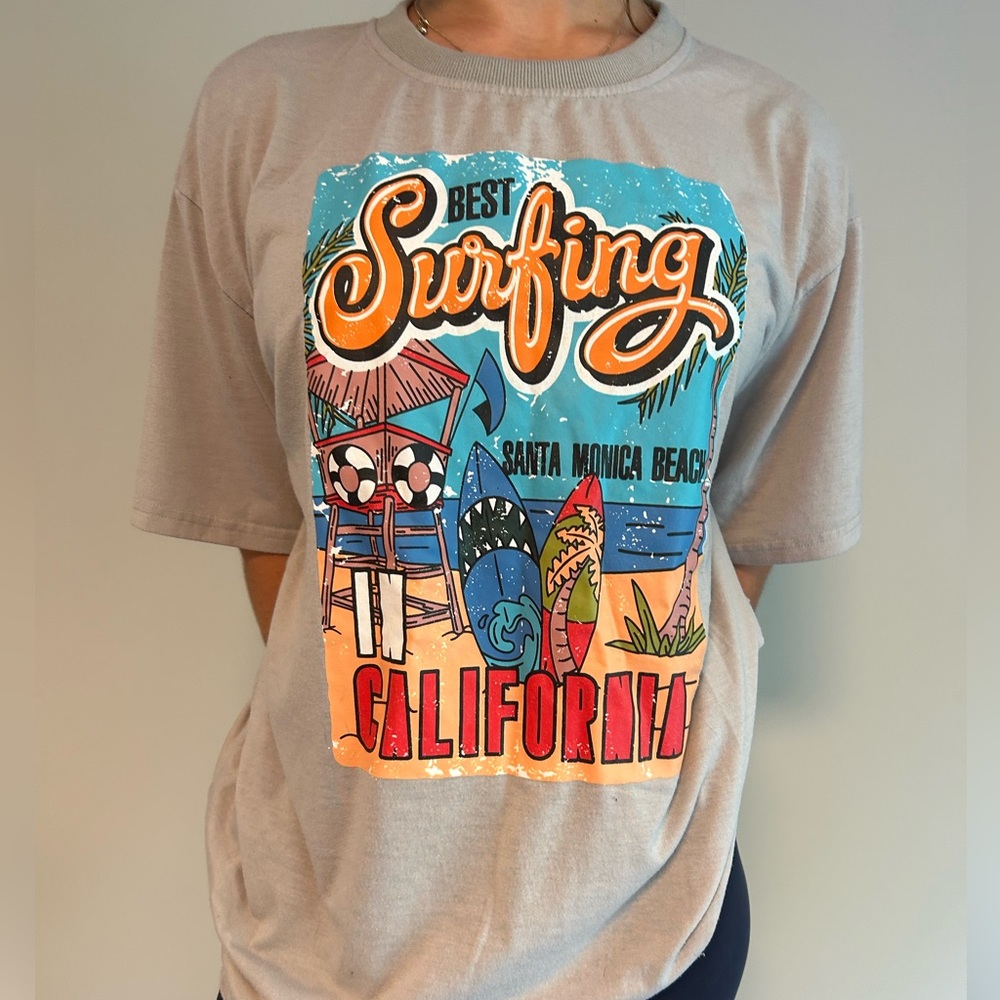 Santa Monica Beach oversized Tee
